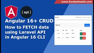 Angular CRUD - 2: How to fetch data from api in Angular CLI | Get data using laravel api in angular