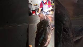 MEGA! Monster Kaluga Sturgeon Fish Butchery 😳 | Spinal Cord Removal Process #shorts