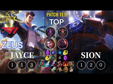 T1 Zeus Jayce vs Sion Top - KR Patch 11.5