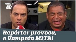 Repórter provoca, e Vampeta MITA na resposta!