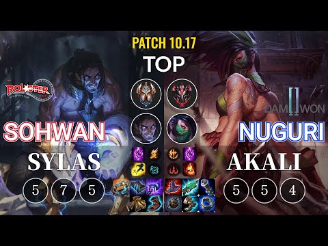 KT SoHwan Sylas vs DWG Nuguri Akali Top - KR Patch 10.17