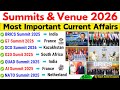 Summits 2026 Current Affairs Important Summits 2026 Shikhar Sammelan 2026 SSC CGL MTS GD NTPC