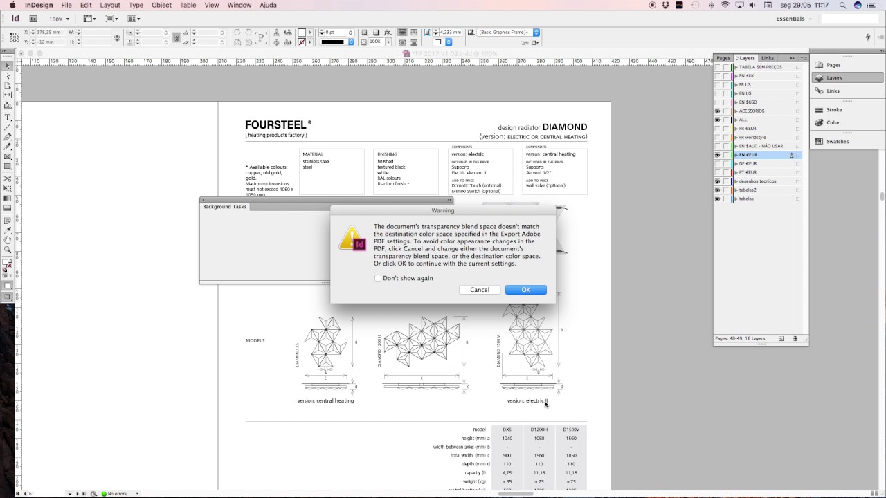 Adobe InDesign failed export to pdf - The solution