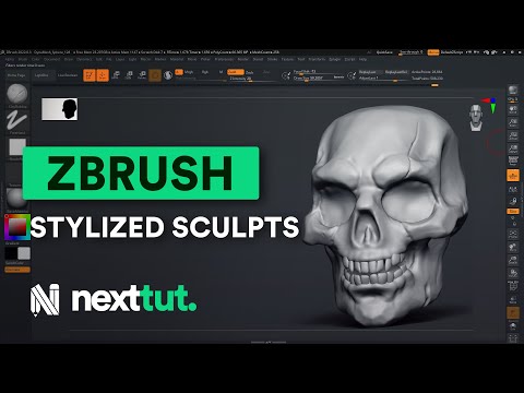 ZBRUSH TUTORIAL | Sculpt a Stylized Skull in 30 minutes