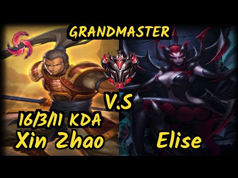 Sertuss (XIN ZHAO) vs ELISE - 16/3/11 KDA JUNGLE GAMEPLAY - EUW Ranked GRANDMASTER