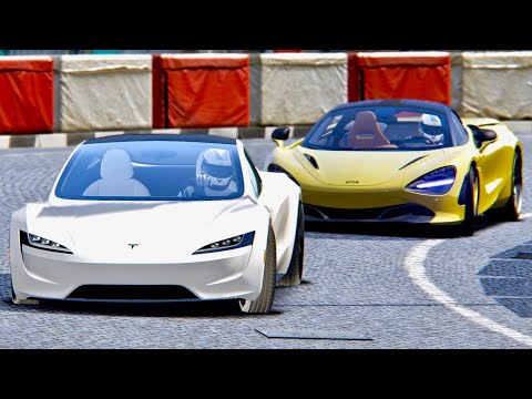Tesla Roadster vs McLaren 720S - Highlands