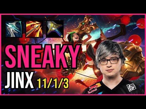 SNEAKY - JINX vs APHELIOS ADC - NA Challenger - Patch 11.4 QUADRAKILL