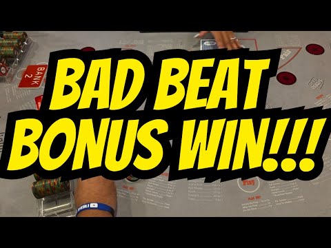 Bad Beat Bonus Saved my Bankroll!!! Ultimate Texas Hold 'Em!!!