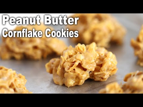 No Bake Peanut Butter Cornflake Cookies - The Carefree Kitchen