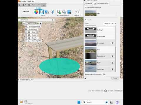 How to change background in rendering workspace? #fusion360