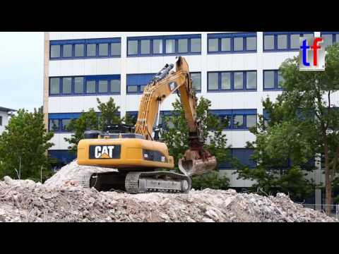 CAT 336D L, 365B HRD, ... Demolition / Abbruch KNO Stuttgart, 02.08.2016.