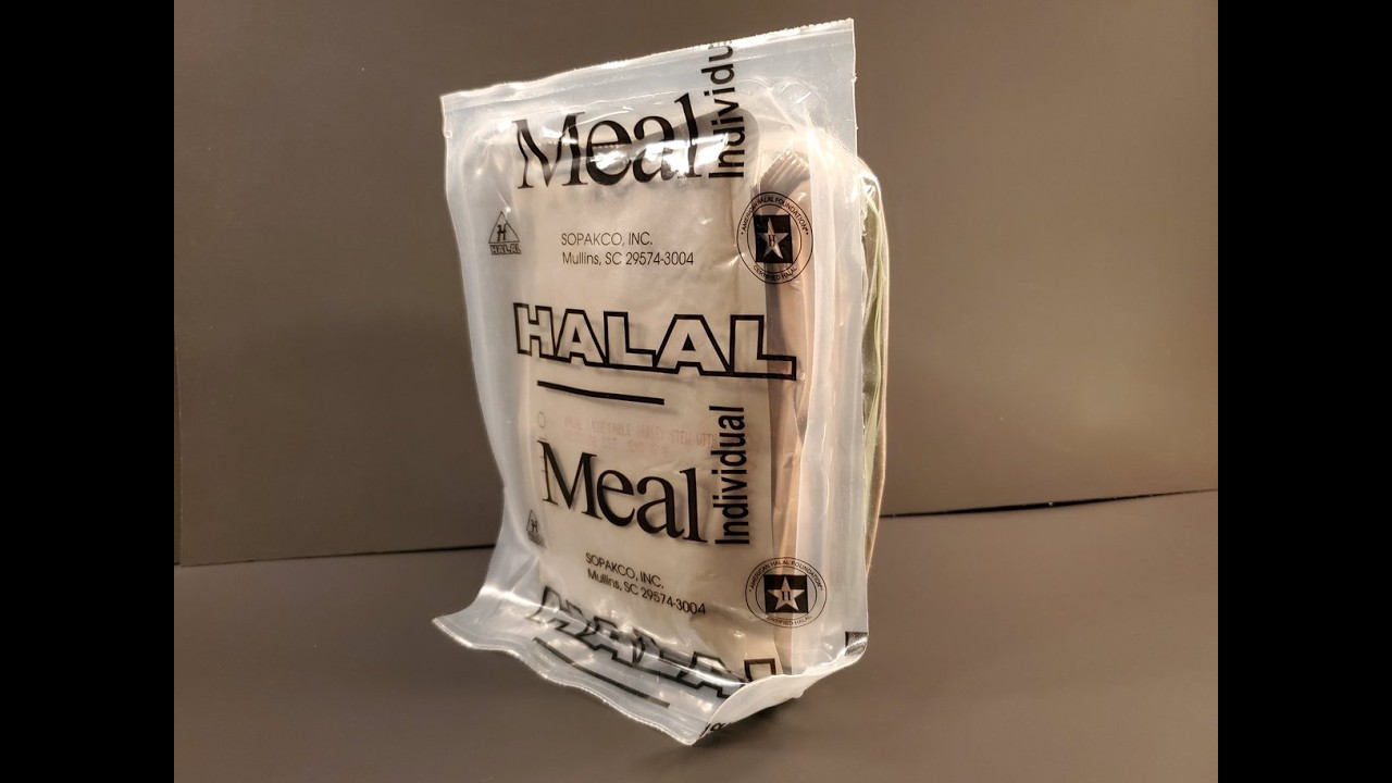 2024 US MRE Lamb Barley Vegetable Stew Meal Ready to Eat Halal Ration Taste Testing