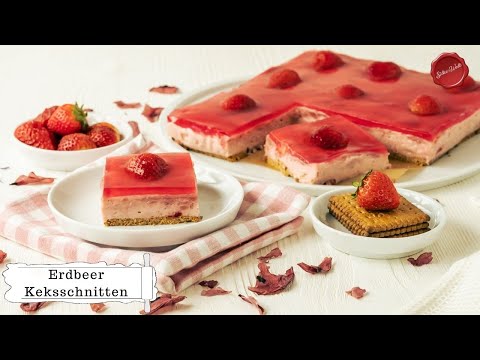Erdbeer Keksschnitten Rezept für 3 verschiedene Kuchen alle sind "no Bake" #Silkeswelt