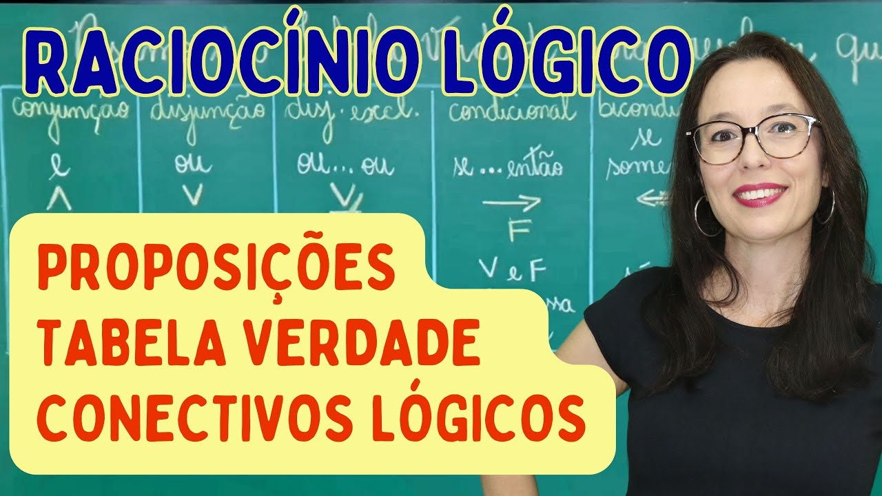 RACIOCÍNIO LÓGICO - PROPOSIÇÕES E TABELA VERDADE - Professora Angela Matemática