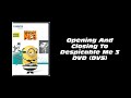 Opening And Closing To Despicable Me 3 2017 DVD DVS