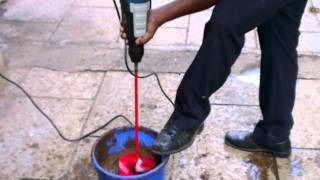 CONSTROTECH BOSCH DEMO OF PUTTY MIXING WITH BOSCH DRILL MACHINE