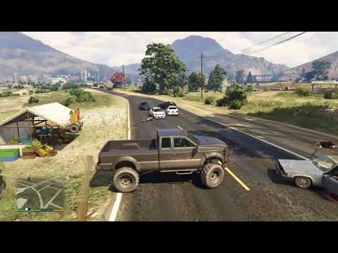 GTA V: police chases and kills two rednecks in Grapeseed
