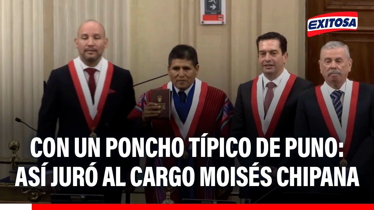 🔴🔵 Con un poncho típico de Puno: Así juró al cargo Moisés Chipana