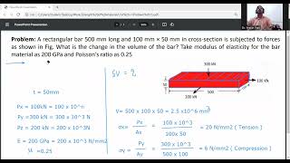 Change in volume for rectangular bar/Volumetric strain/ strength of materials
