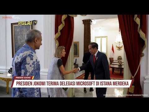 PRESIDEN JOKOWI TERIMA DELEGASI MICROSOFT DI ISTANA MERDEKA