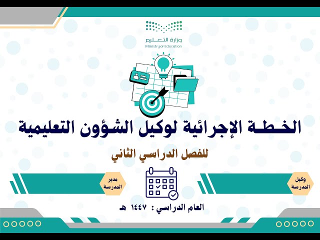 الخطة الإجرائية لوكيل الشؤون التعليمية 1447 الفصل...