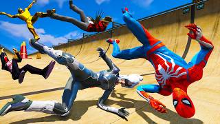 Carros, Caminhãos e Motos Legais com Homem Aranha e Heróis! Сhallenge on mega RAMP and Spiderman 2