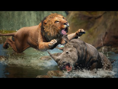 Lion Attacks Hippo and Eats Live - Forest Animals Attacks Live | Lion Hunt Animals 2022 Videos
