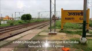 preview picture of video 'Chandigarh - Yesvantpur KSK 110Kmph blast through Asaoti'