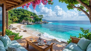 ☕ Summer Morning by the Ocean Café | Smooth Jazz & Ocean Breeze for Working, Reading & Relax