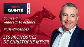Pronostics Quinté PMU - 100% Quinté du Vendredi 16 octobre à Paris-Vincennes