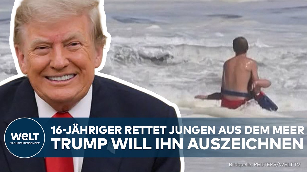 WELLEN IN SANTA CRUZ: Teenager rettet Kind und wird nun von Donald Trump gewürdigt!