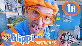 Blippi Visita um Aquário de Animais Marinhos! | 1 HORA DO BLIPPI! | Vídeos Educativos em Português
