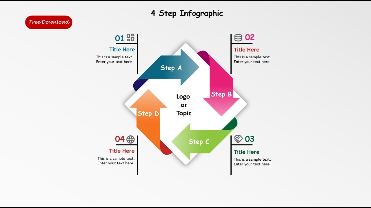 ATS14_04 Step Rectangle Infographic | Free PowerPoint Templates