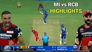 RCB VS MI 39th IPL Match Highlights: Mumbai Indians vs Royal Challengers Bangalore | Kohli