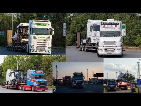 UK truck spotting best of heavy haulage and export. (4K)