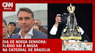 Vídeo: Confira Flávio Bolsonaro em missa no dia de Nossa Senhora Aparecida | LIVE CNN
