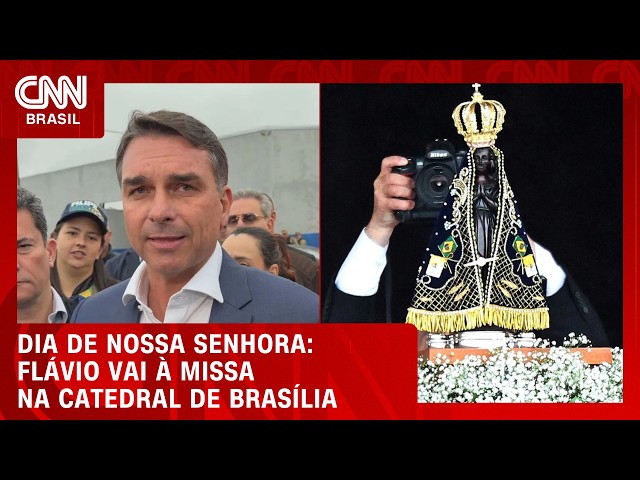 Confira Flávio Bolsonaro em missa no dia de Nossa Senhora Aparecida | LIVE CNN