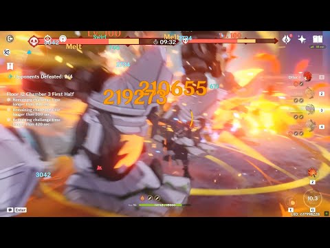 C1 Diluc Melts 12-3-1 in 34s 2.4 Spiral Abyss (Genshin Impact)