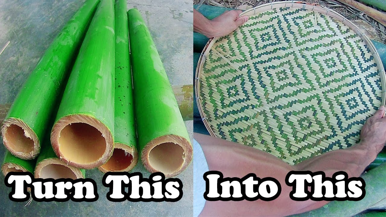 Processing bamboo wood into useful handicraft productTraditional weaving art