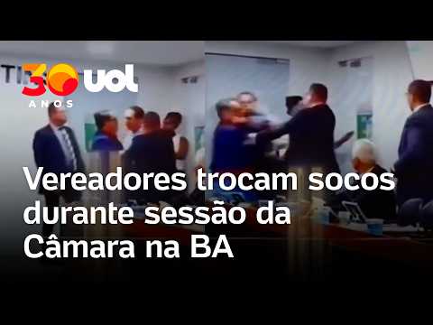Vereadores trocam socos e empurrões durante sessão da Câmara de Riachão do Jacuípe, na Bahia