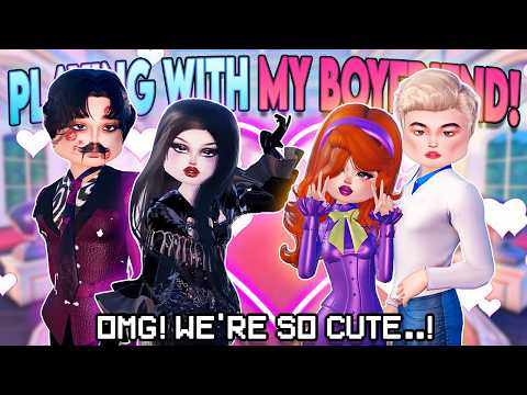*FORCING* My BOYFRIEND to Play Dress to Impress with ME! 😍 (Roblox)