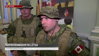 Canadian Soldiers Training Ukrainian Military Showcase Guns And Equipment