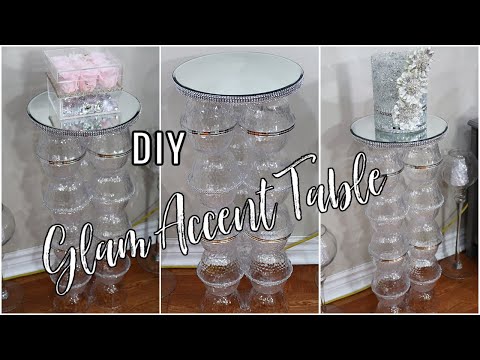 DIY DOLLAR STORE GLAM ACCENT\ DECOR TABLE | DIY HOME...