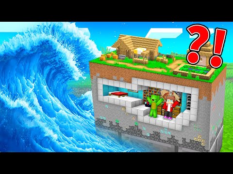EPIC TSUNAMI vs Mikey and JJ Doomsday CHUNK Bunker in Minecraft (Maizen)