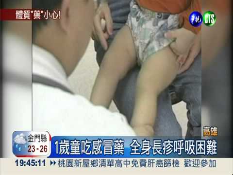 感冒藥過敏! 1歲童長疹呼吸困難