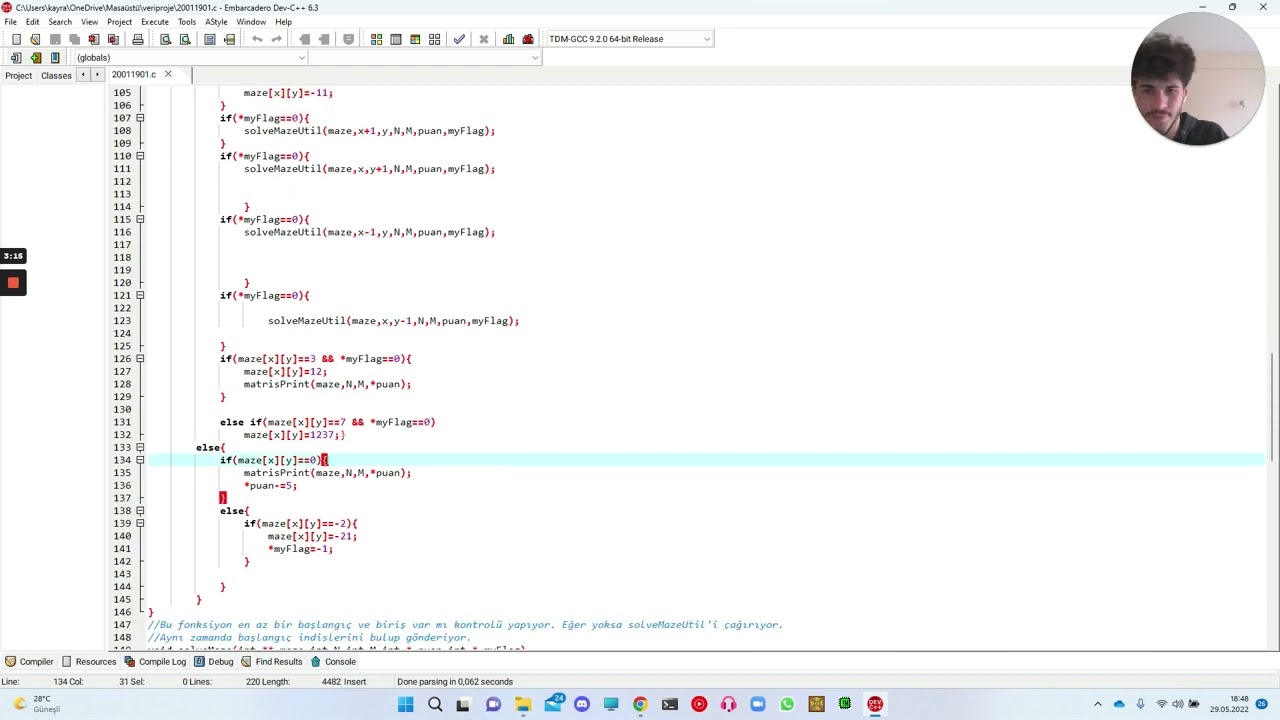 YTÜ Bilgisayar Veri Yapıları ve Algoritmalar Projesi (Bahar)