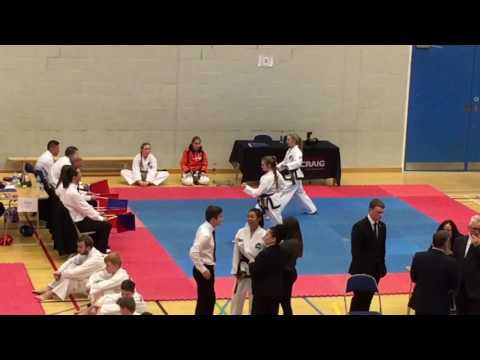 UKTC Taekwondo Courtney Cummins 1st degree black belt patterns Ravenscraig Nov 2016