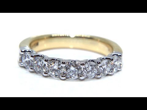 18ct Gold Seven Round Brilliant Diamond Eternity Ring 1.00ct