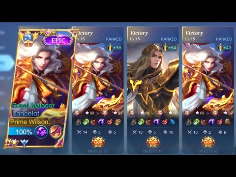 TRYING 2023 LANCELOT ONE SHOT BUILD!! (100% Winstreak in Mythical Glory Rank Game!!)