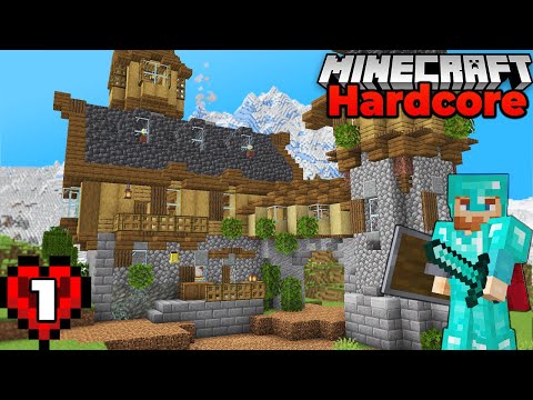 The PERFECT Starter House : Ep 1 : Minecraft Hardcore Survival Forever World Let's Play